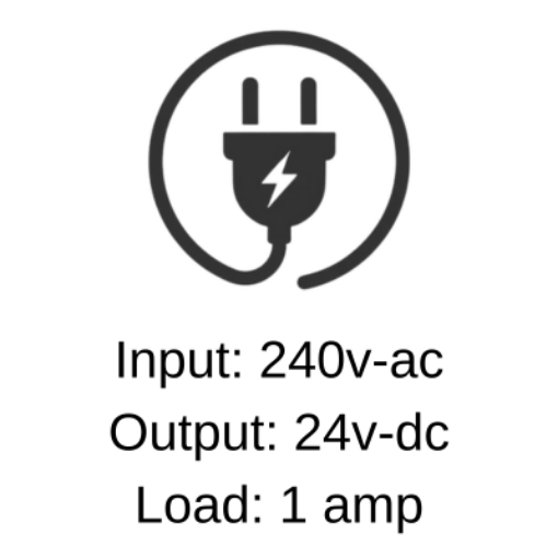 24v-dc/1amp Power Supply (Switch Mode Transformer)