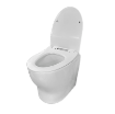 Porcelain Palisade composting toilet pedestal lid open
