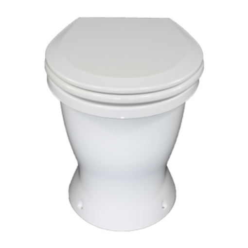 Polymarble pedestal composting toilet white front