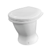 Polymarble pedestal composting toilet white w white seat