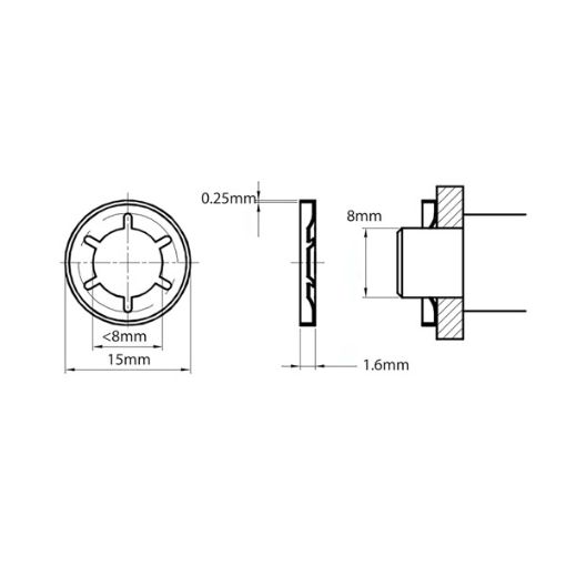 Nature Loo™ NL3 - Chamber Screen (CS) Push On Starlock Washer